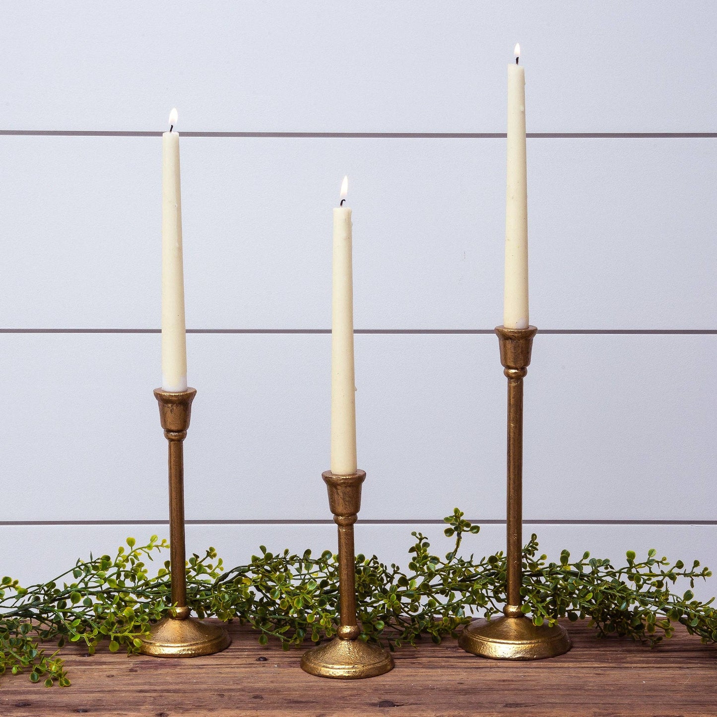 Antique Gold Iron Candlestick - Lg.
