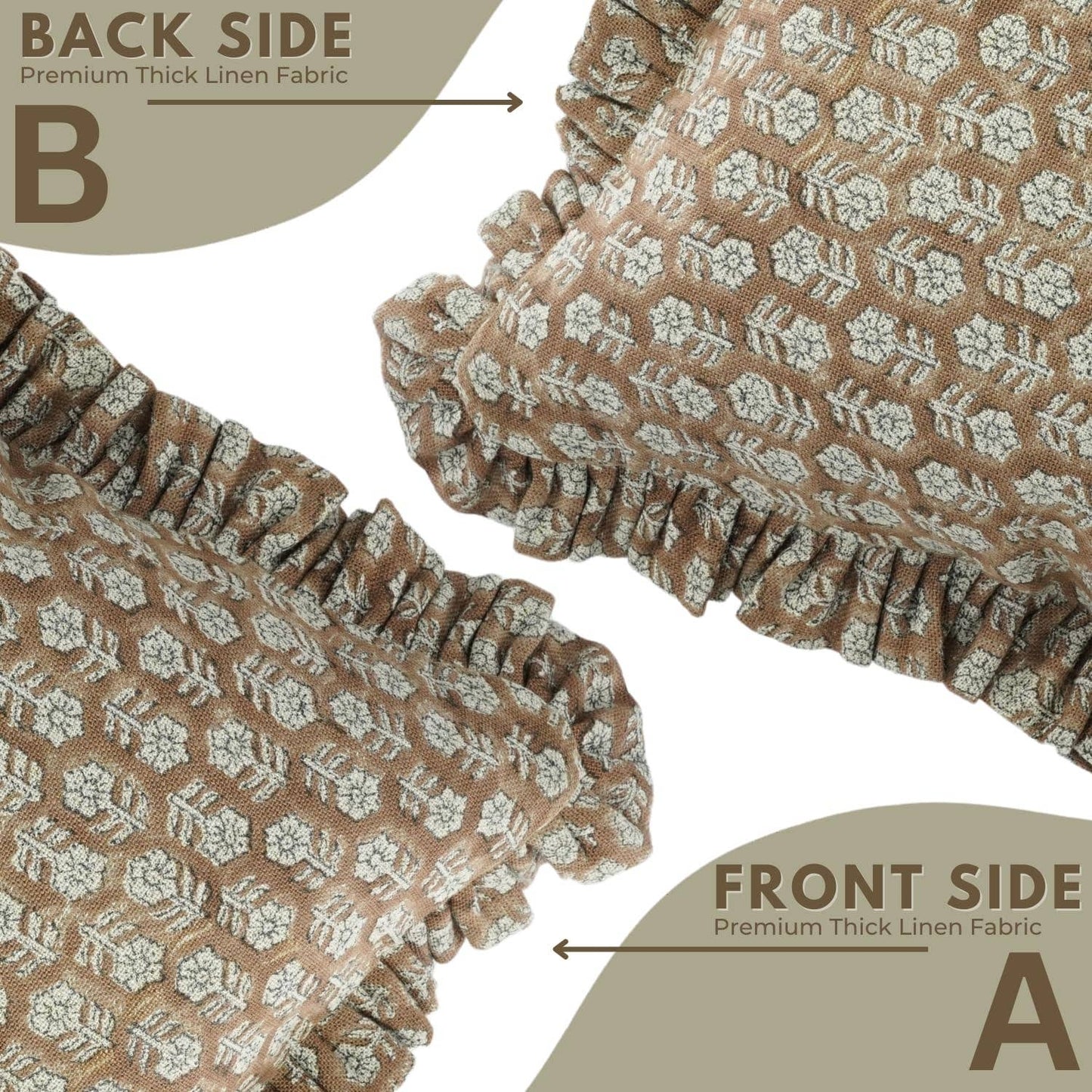 Beautiful Block Print Thick Linen Pillow Cover - Tulsi Buti