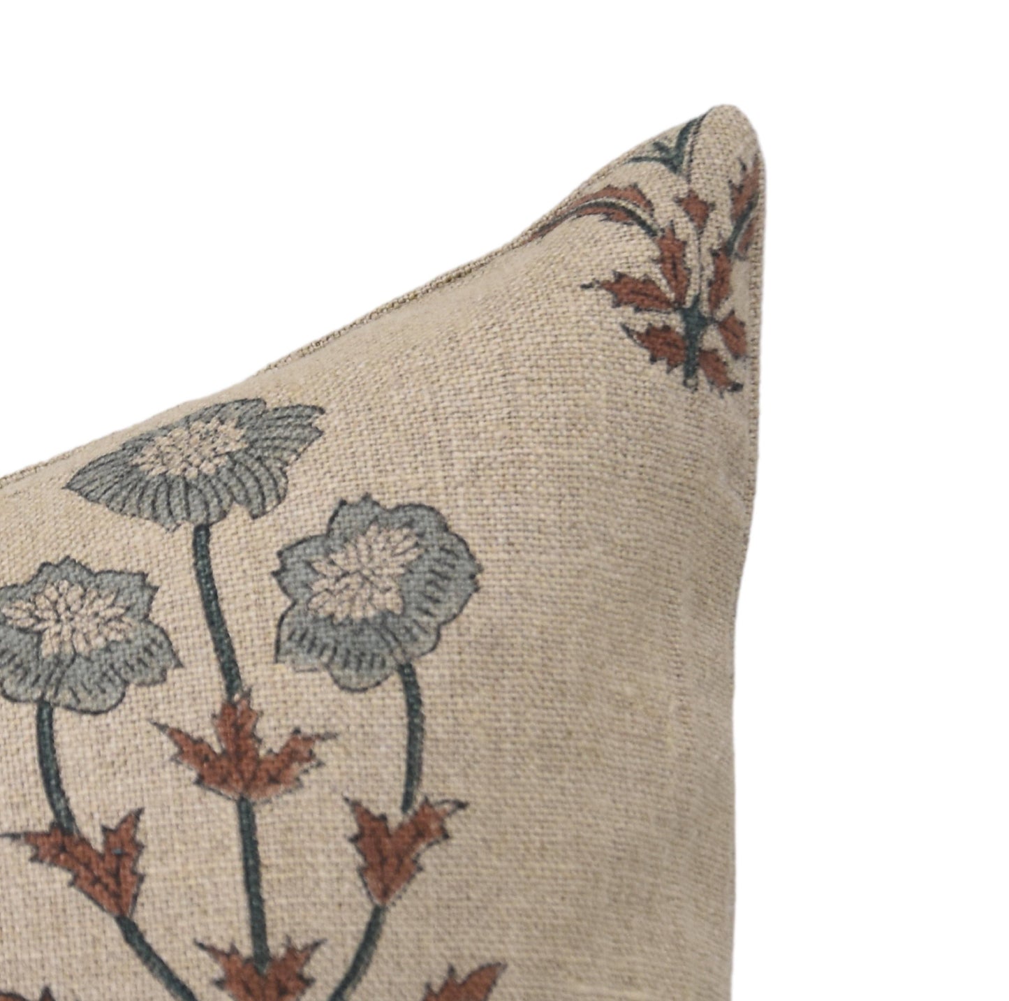 Decorative Block Design Thick Linen Pillow Cover - Amitabh