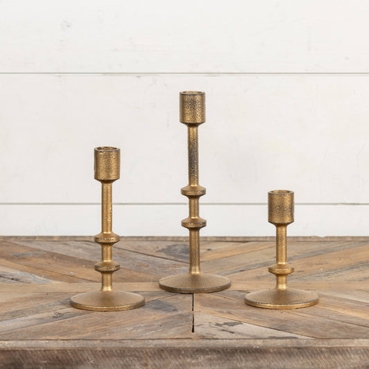 Aged Gold Taper Candlestick