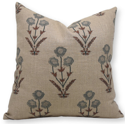 Decorative Block Design Thick Linen Pillow Cover - Amitabh