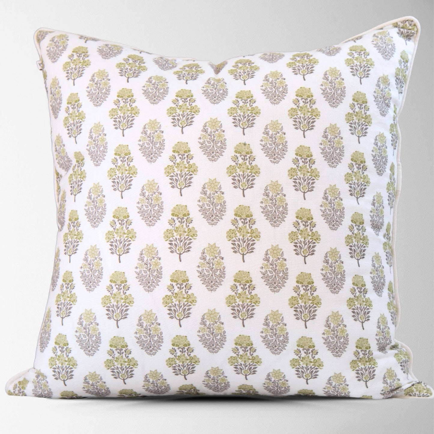 Vivienne Mughal Flower Pillow Cover – Sage Floral Design