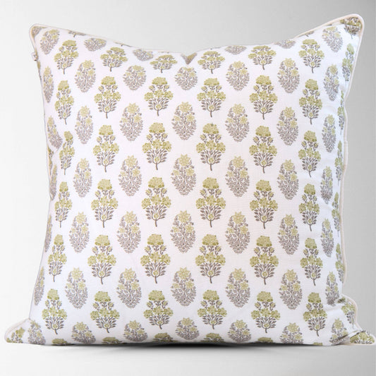 Vivienne Mughal Flower Pillow Cover – Sage Floral Design