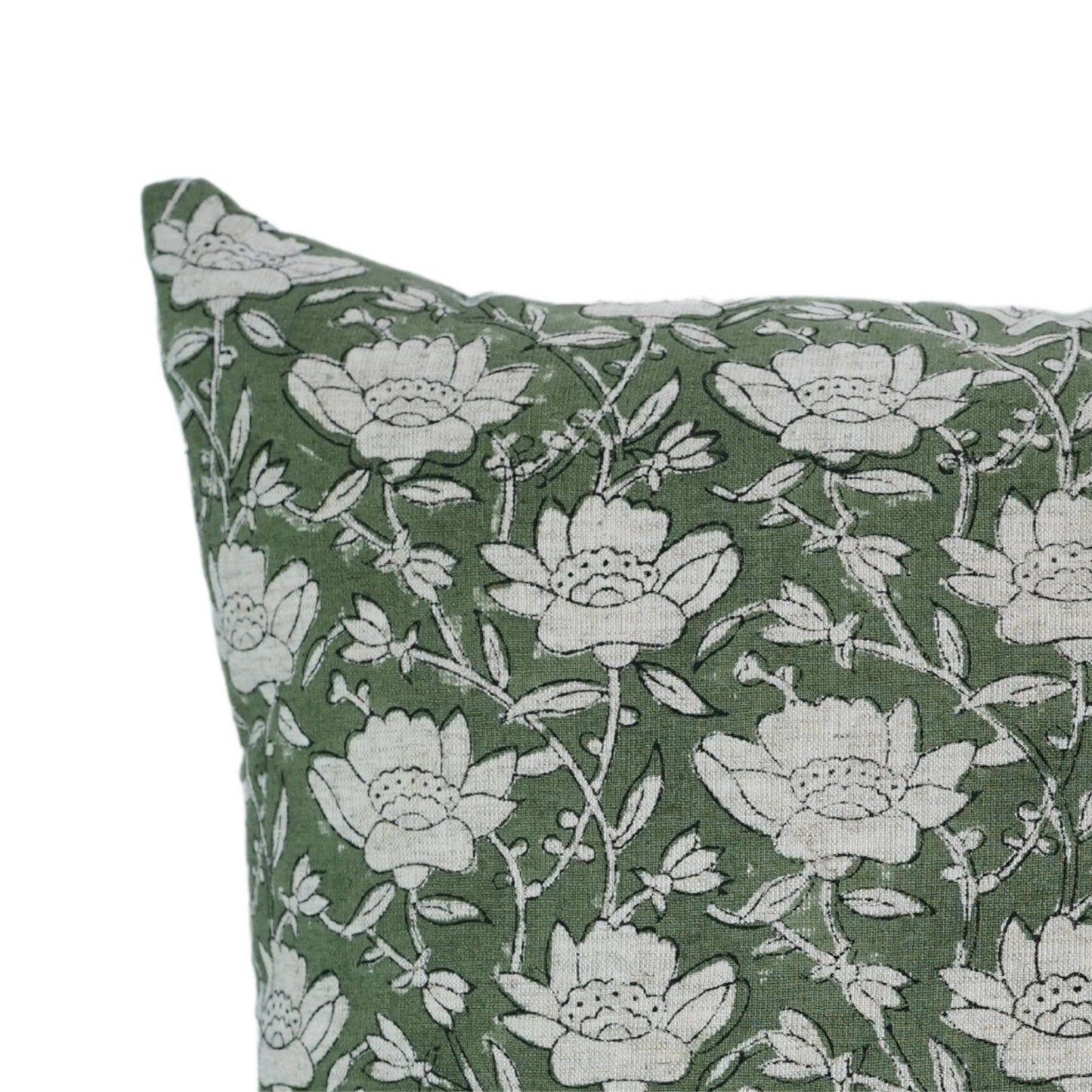 Boho Block Print Cotton Linen Pillow Cover - Dhruv