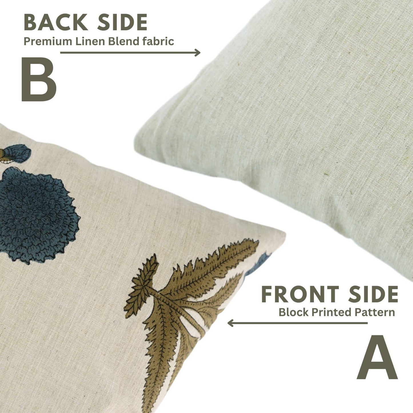 Bohemian Block Design Linen Blend Pillow Cover - Badshah