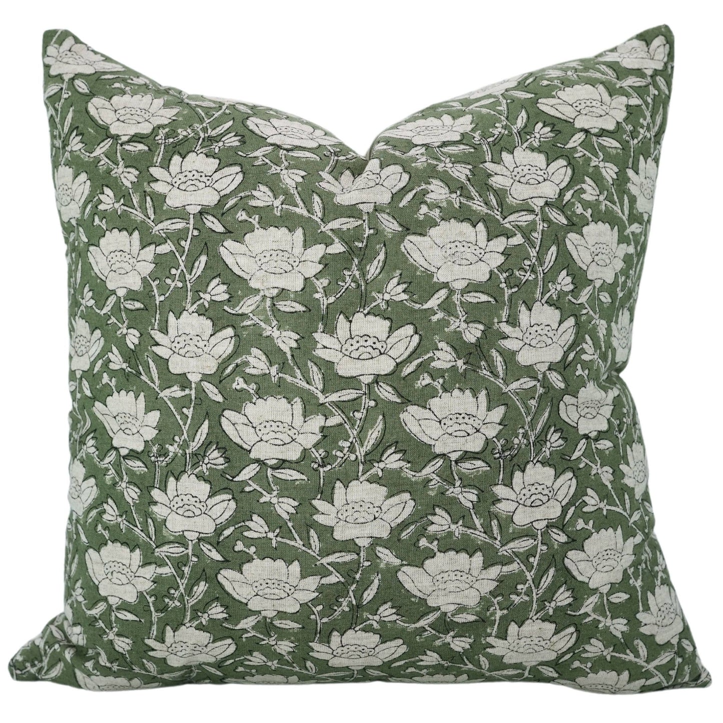 Boho Block Print Cotton Linen Pillow Cover - Dhruv