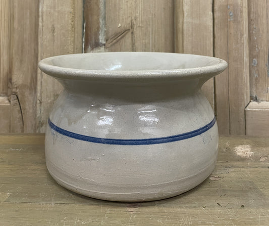 Blue Stripe Stoneware Crock