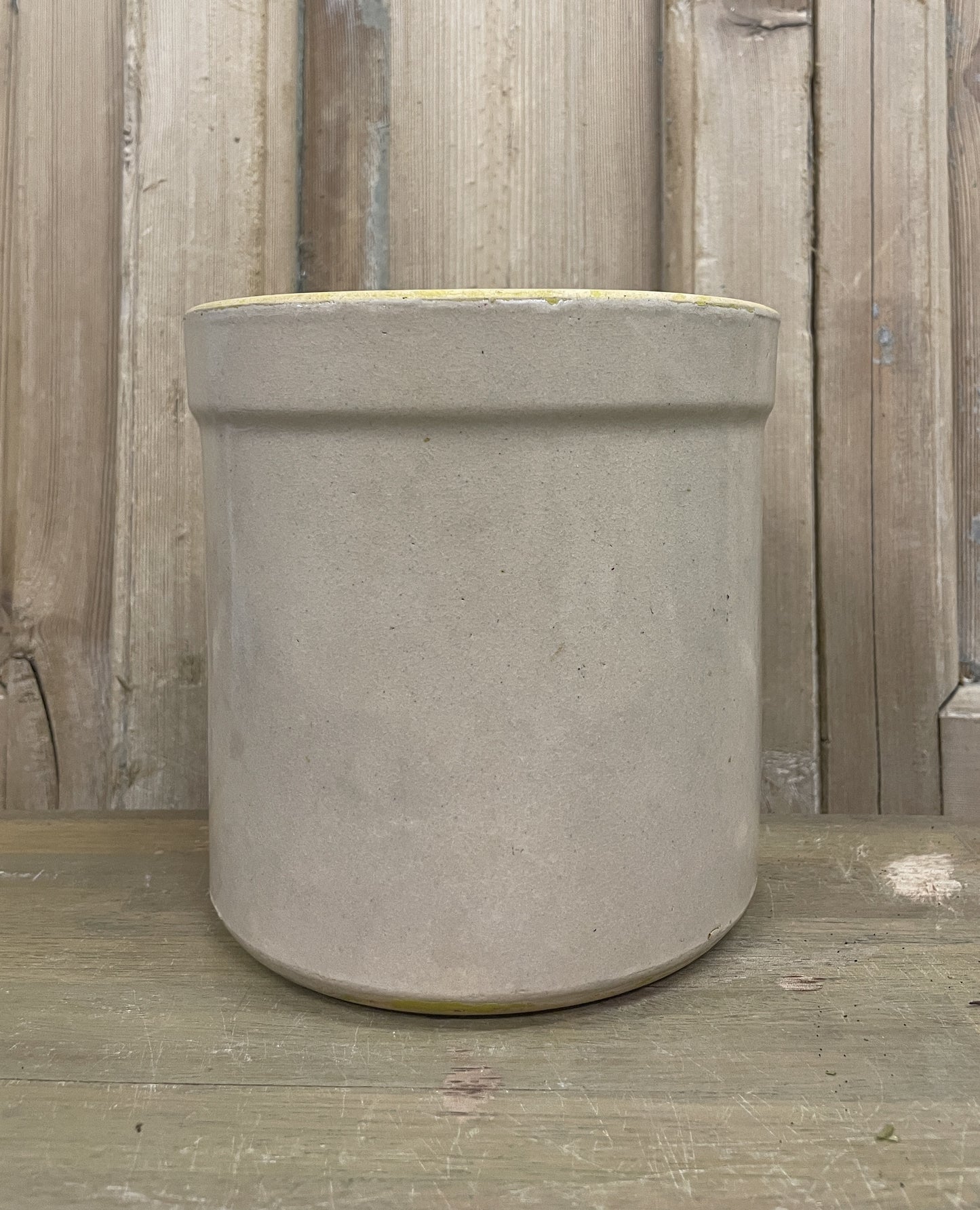 White Stoneware Crock