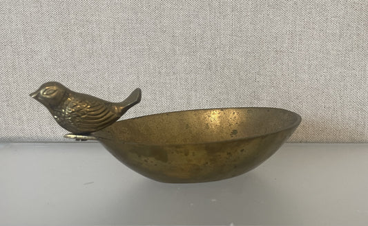 Brass Bird Trinket Dish