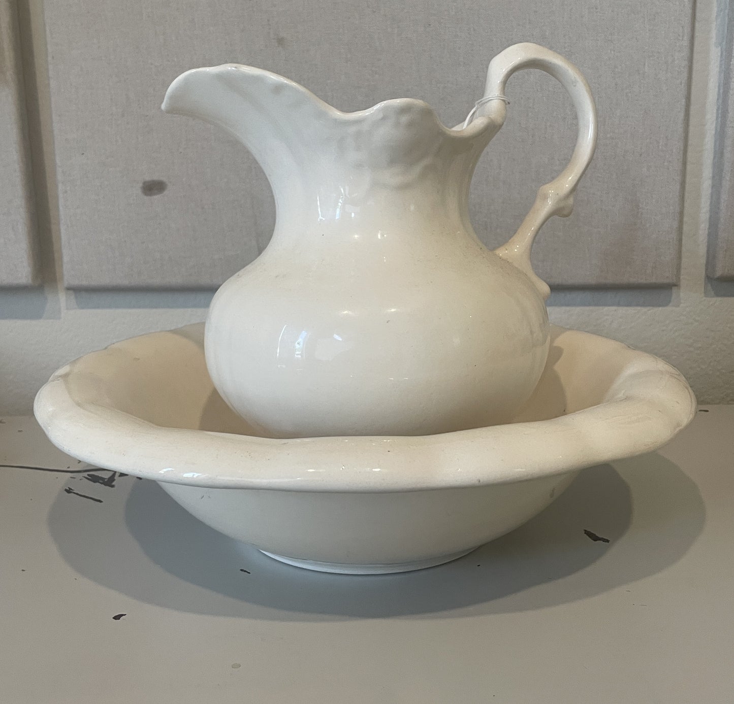 White Pitcher & Basin