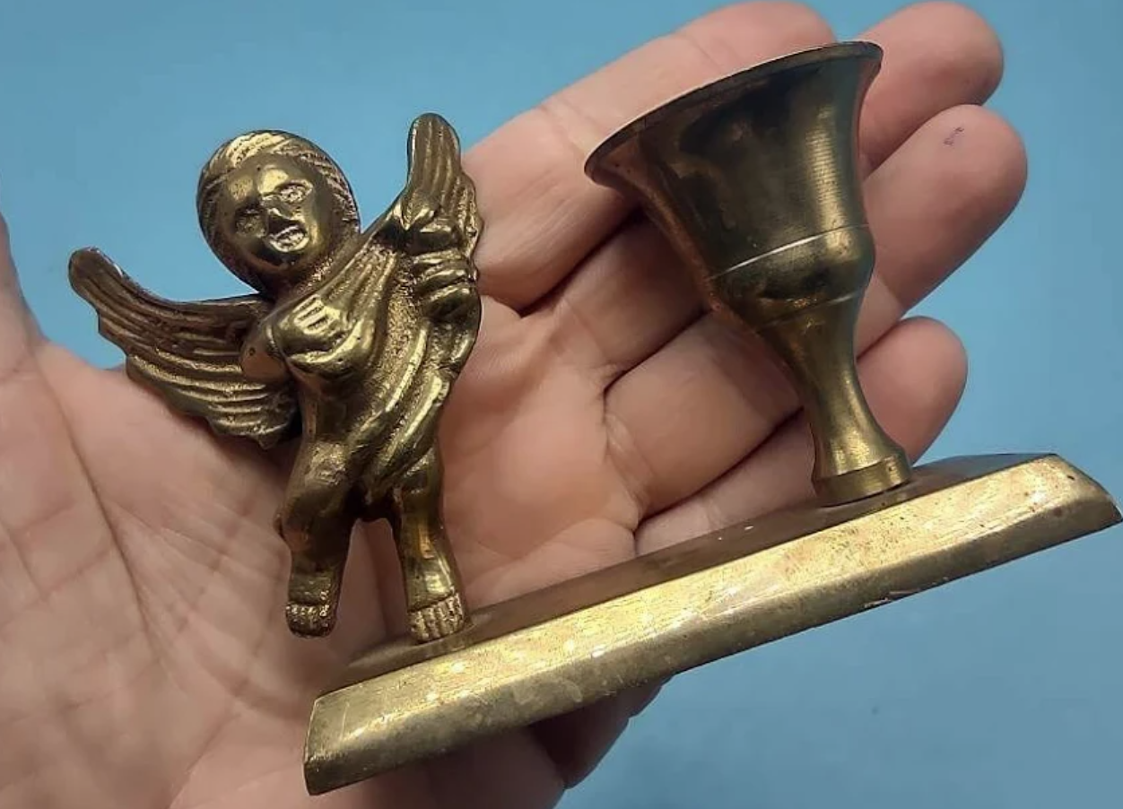 Vintage Cherub Candlestick Holder