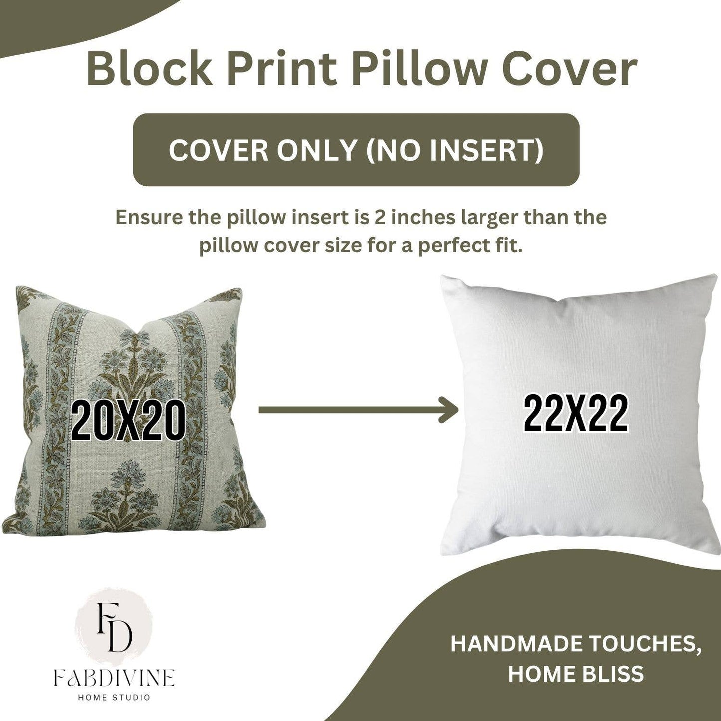 Block Print Boho Thick Linen Pillow Cover- Morpankh Border