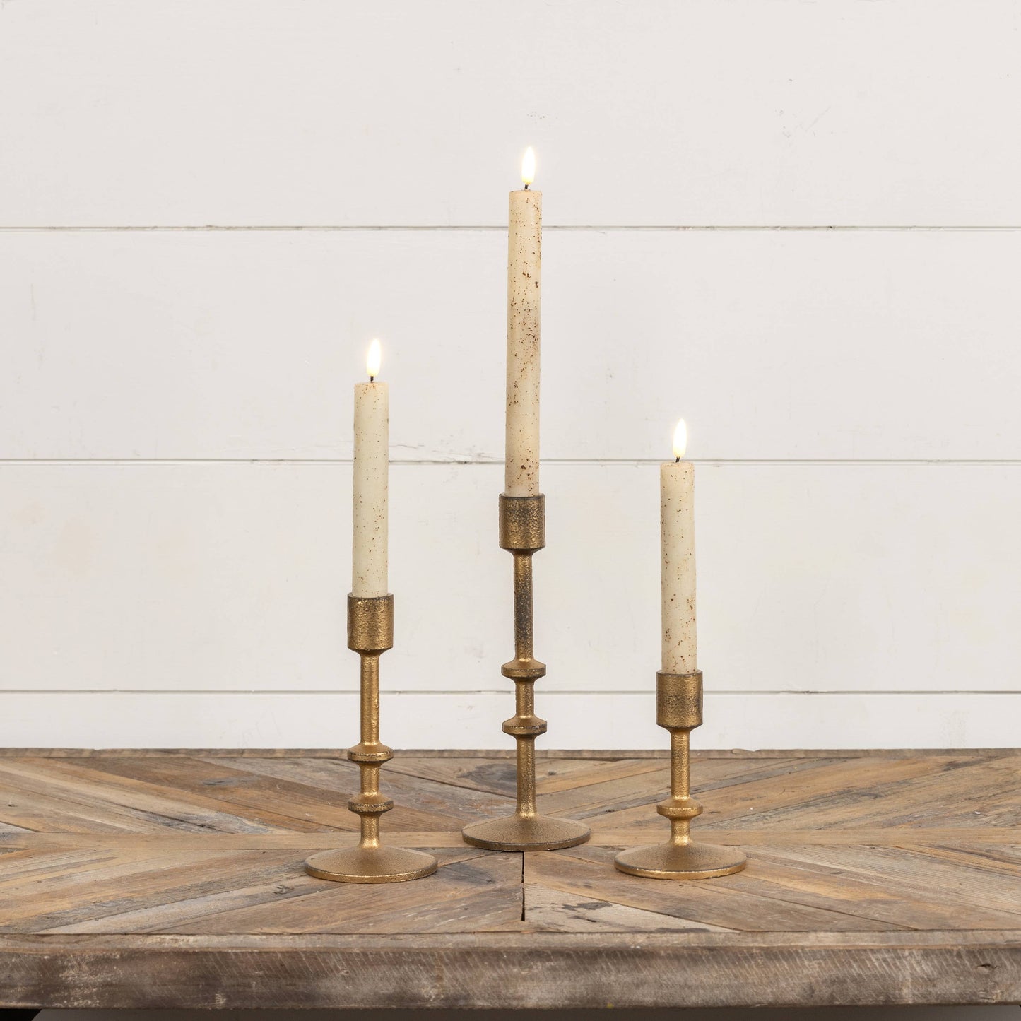 Aged Gold Taper Candlestick