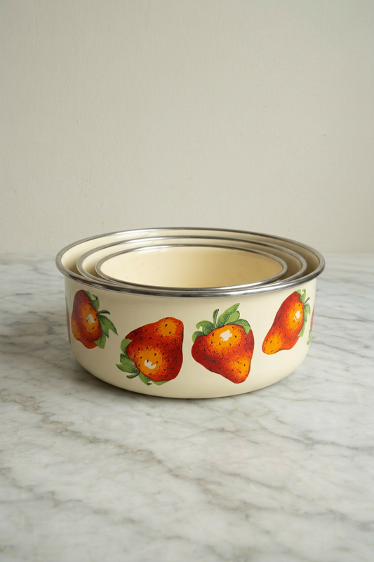 Strawberry Enamel Nesting Bowls