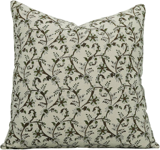 Stylish Block Print Duck Canvas Pillow Cover - Varanasi
