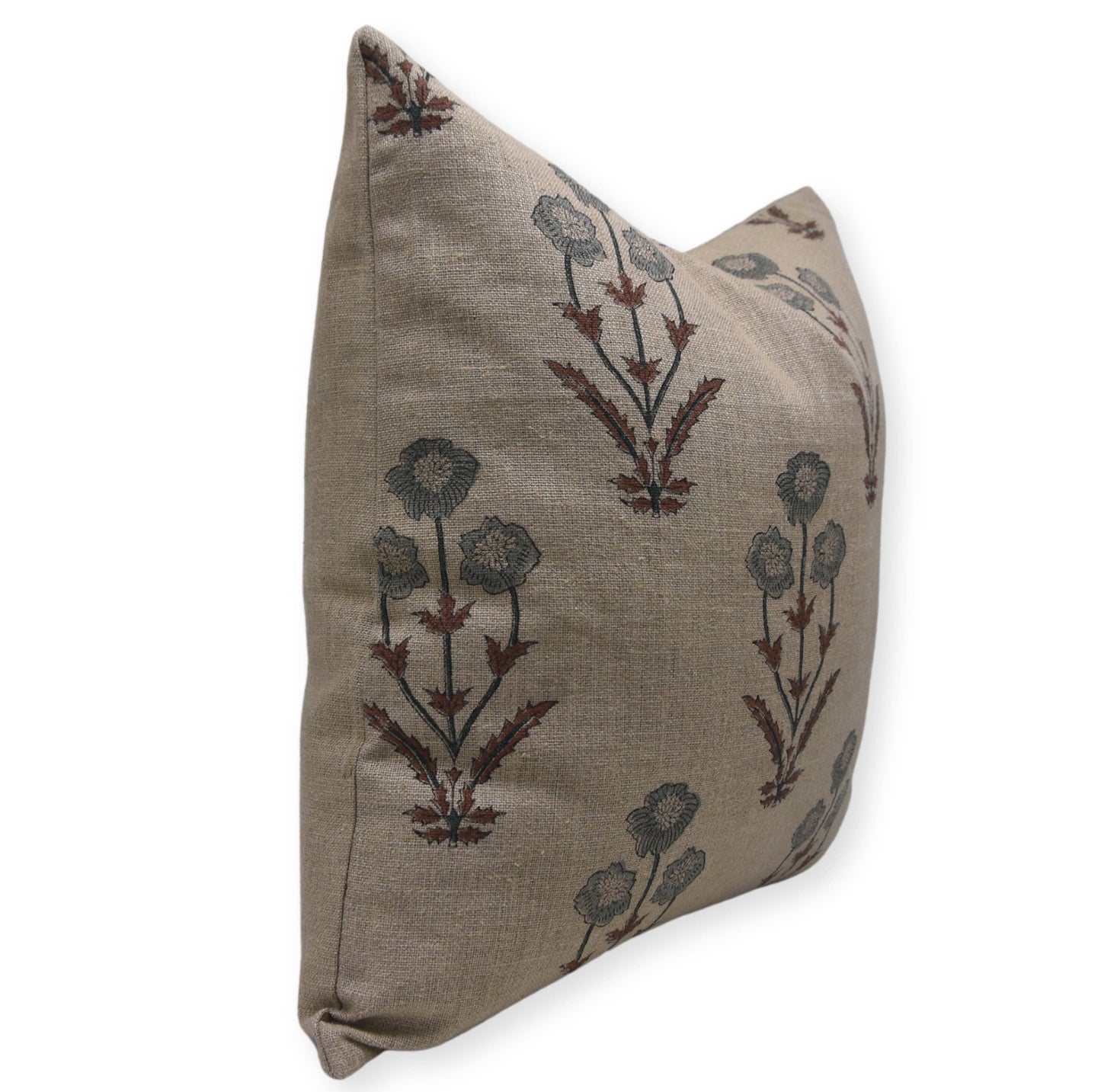 Decorative Block Design Thick Linen Pillow Cover - Amitabh