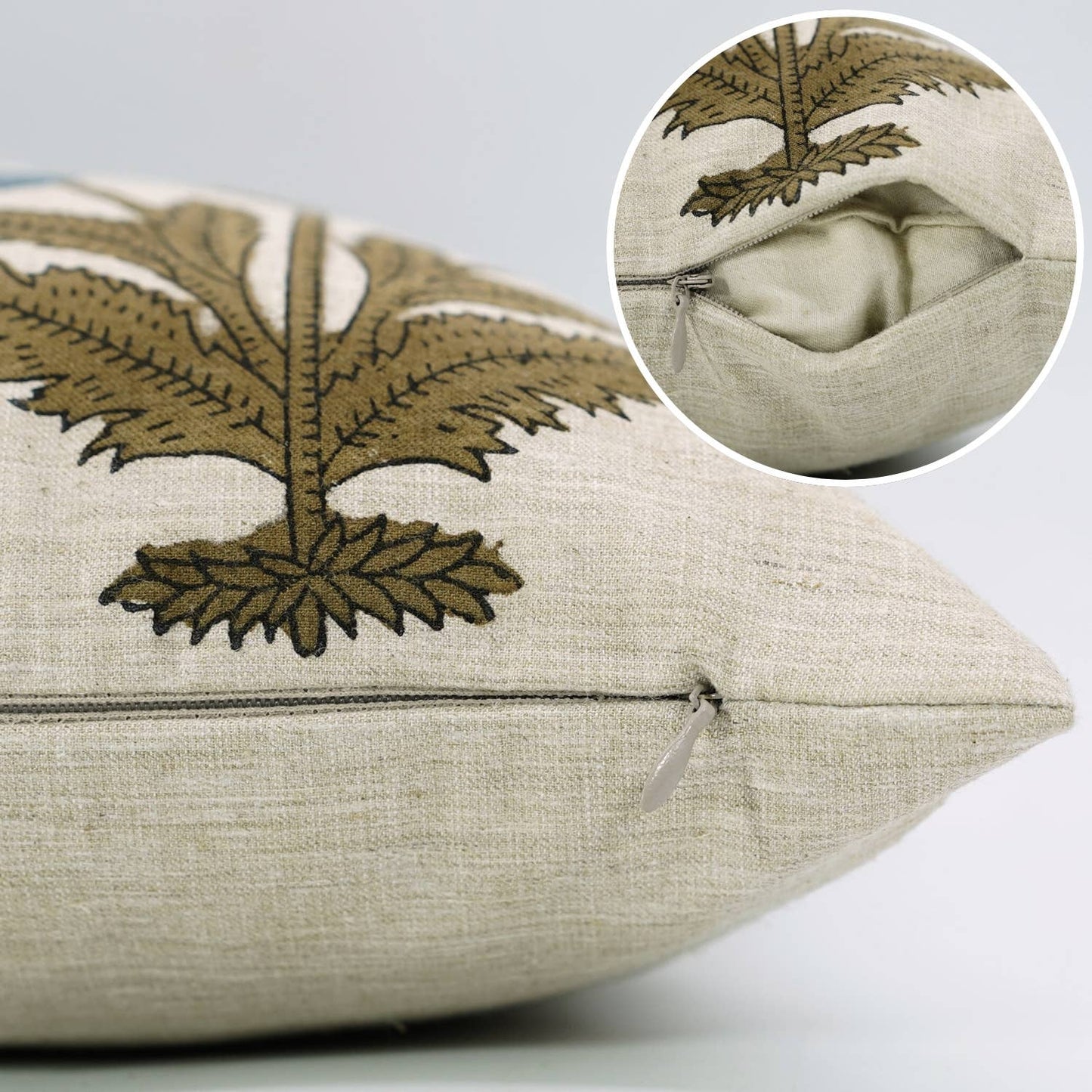 Bohemian Block Design Linen Blend Pillow Cover - Badshah
