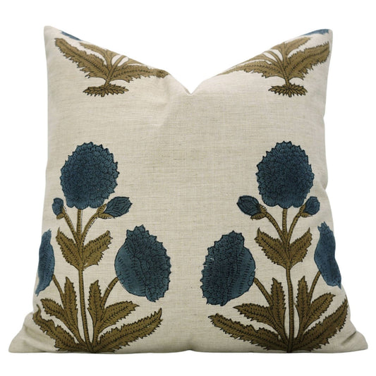 Bohemian Block Design Linen Blend Pillow Cover - Badshah