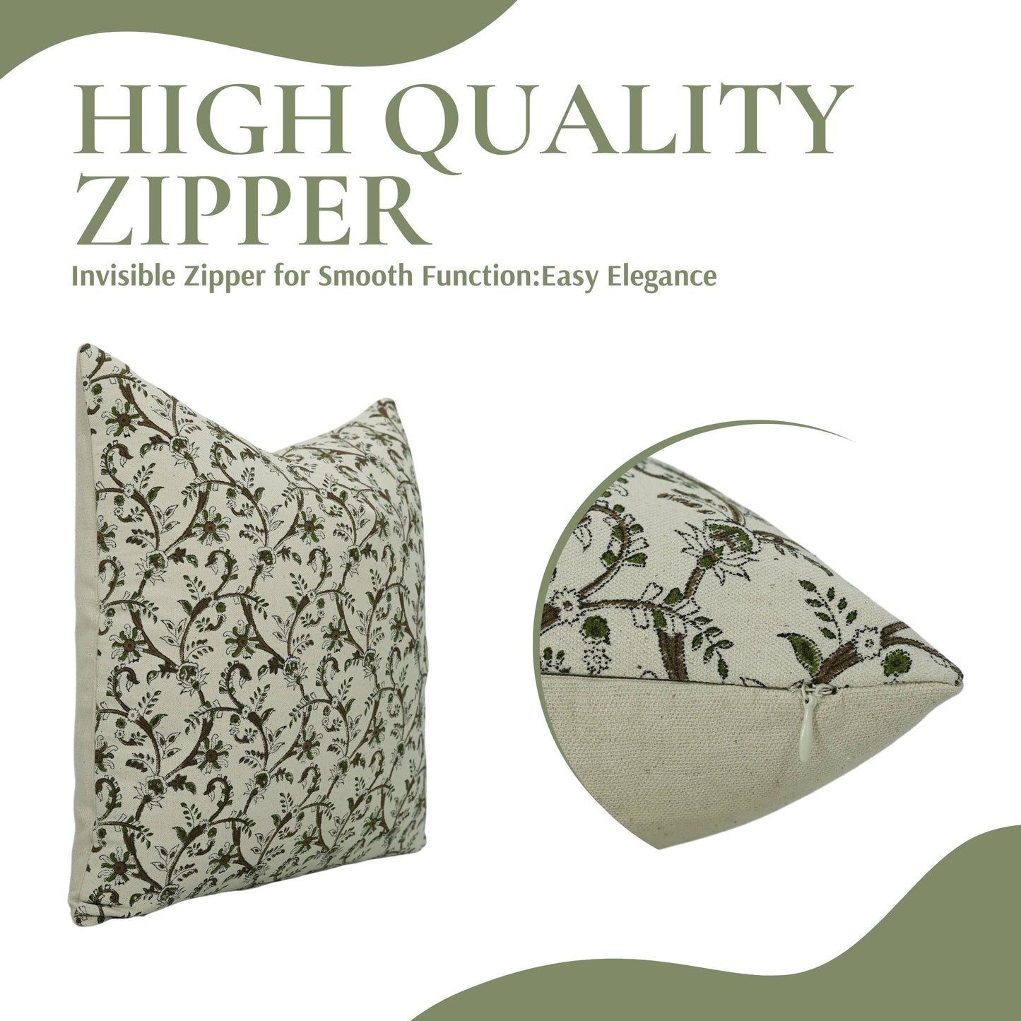 Stylish Block Print Duck Canvas Pillow Cover - Varanasi