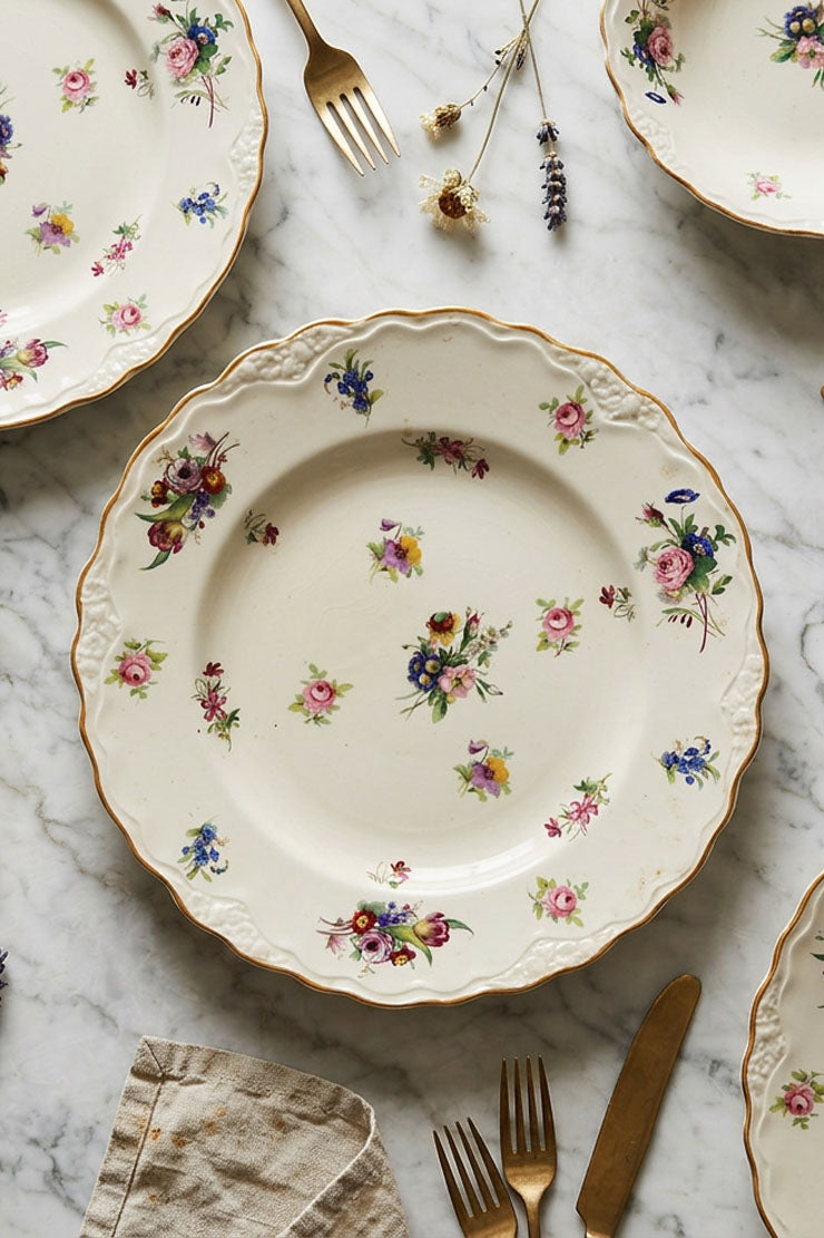 Vintage Floral Appetizer Plate